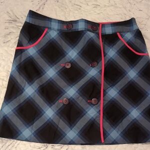 Cutter & Buck Black and Blue A-Line Mini Skirt